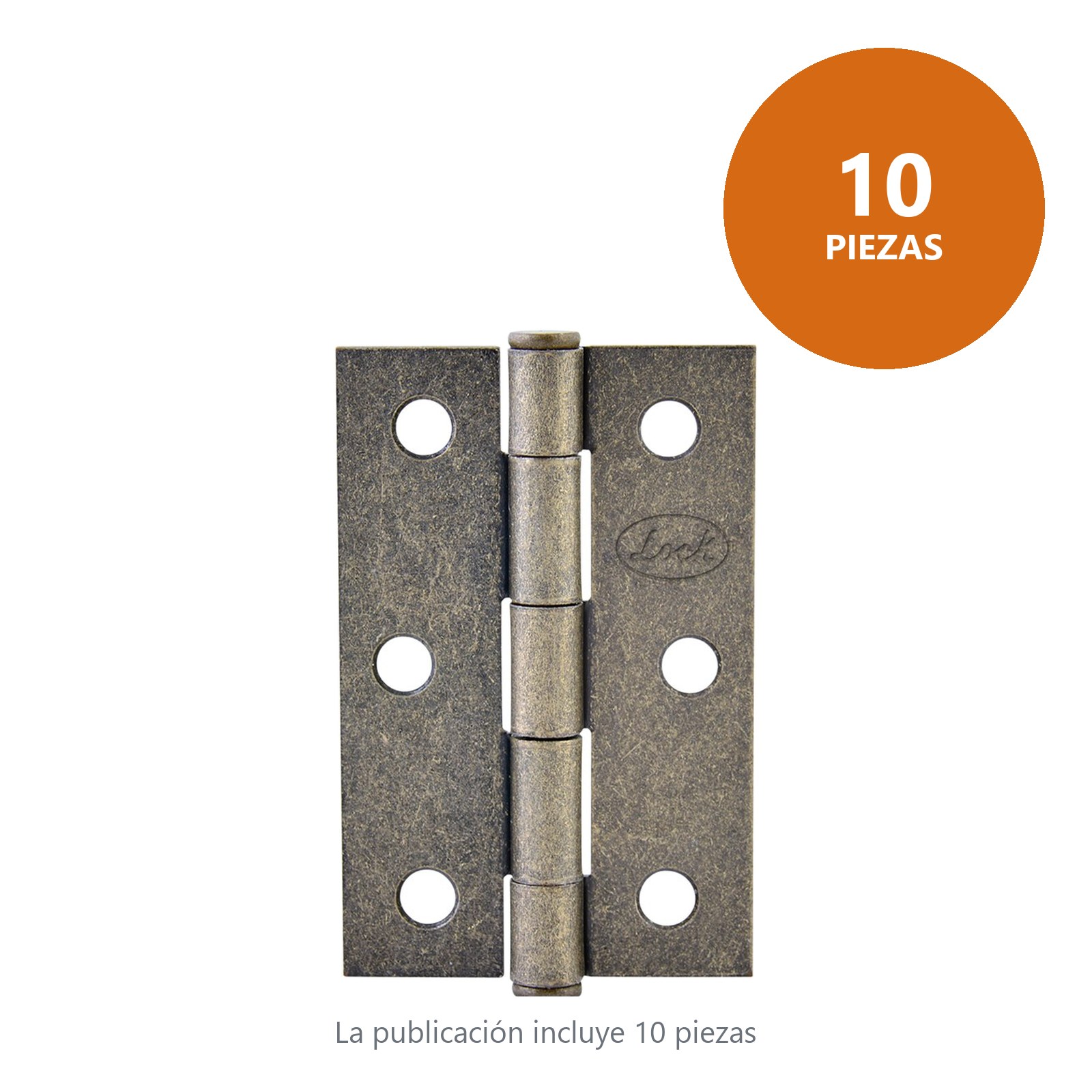 Bisagra alargada perno remachado de acero latón antiguo 1.5" x 1.46" Lock - Imagen 2
