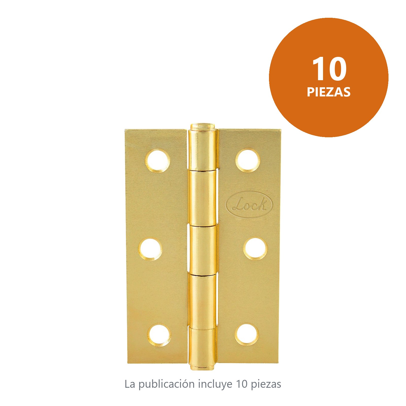 Bisagra alargada perno remachado de acero latón brillante 1.5" x 1.46" Lock - Imagen 3