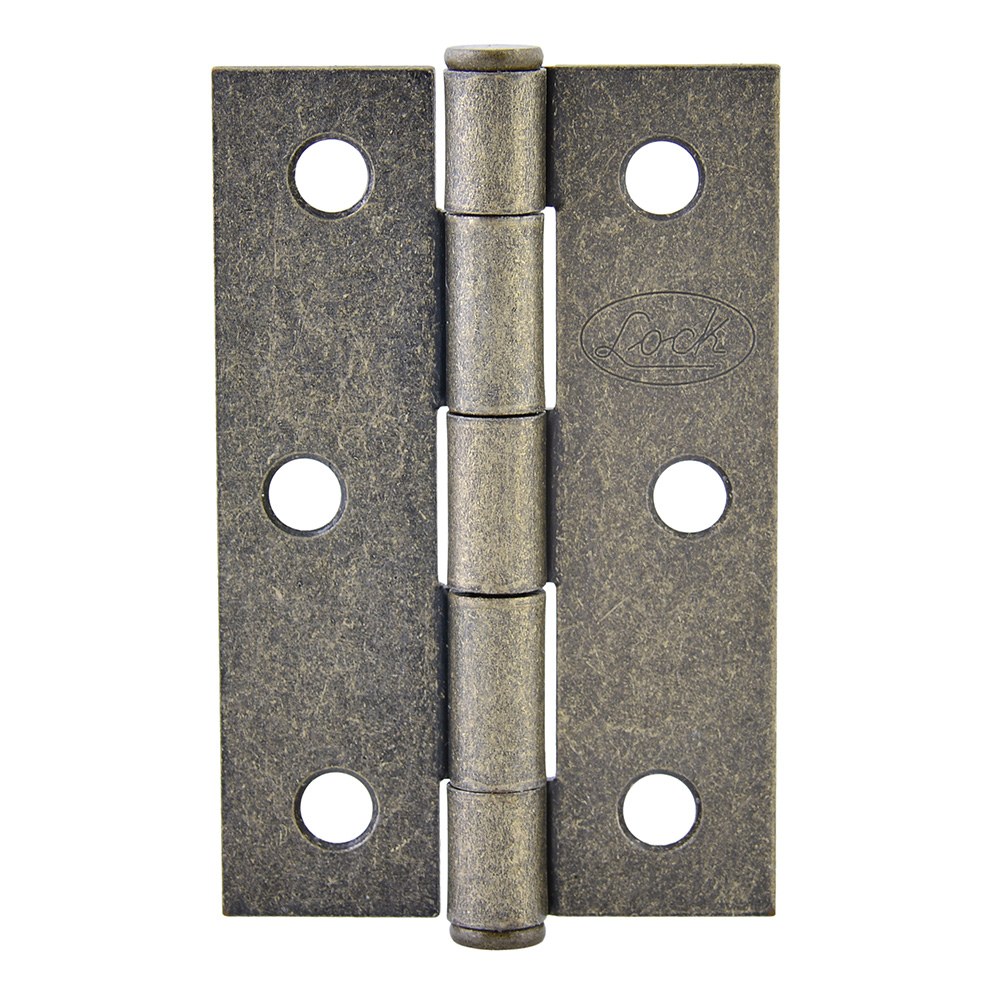 Bisagra alargada perno remachado de acero latón antiguo 3.5" x 2.52" Lock