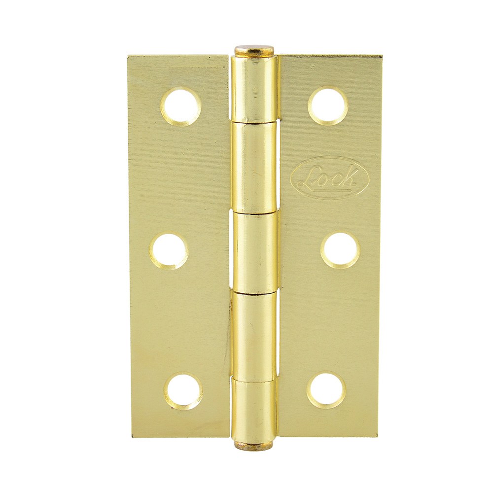 Bisagra alargada perno remachado de acero latón brillante 3.5" x 2.52" Lock