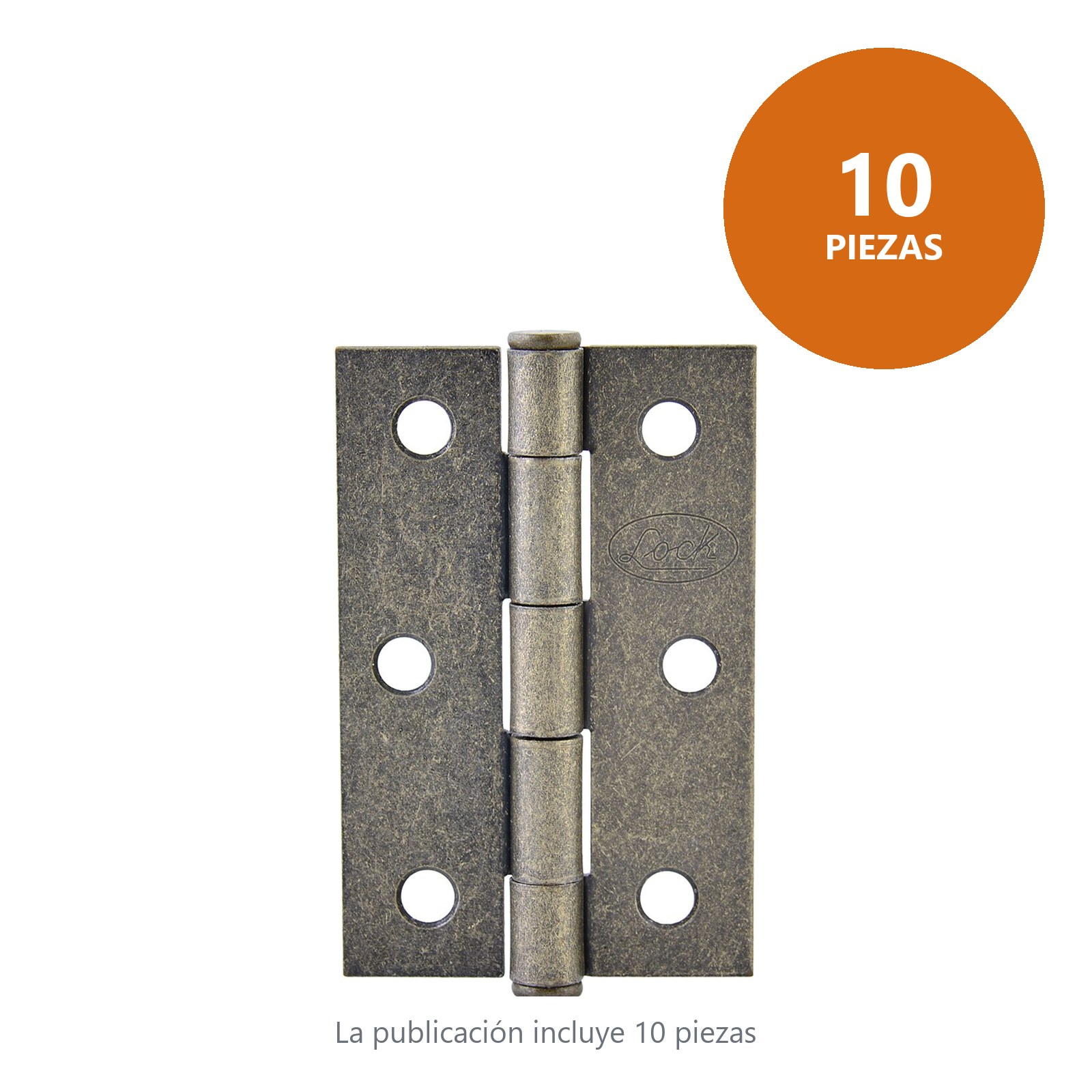 Bisagra alargada perno remachado de acero latón antiguo 4" x  2.87" Lock - Imagen 2