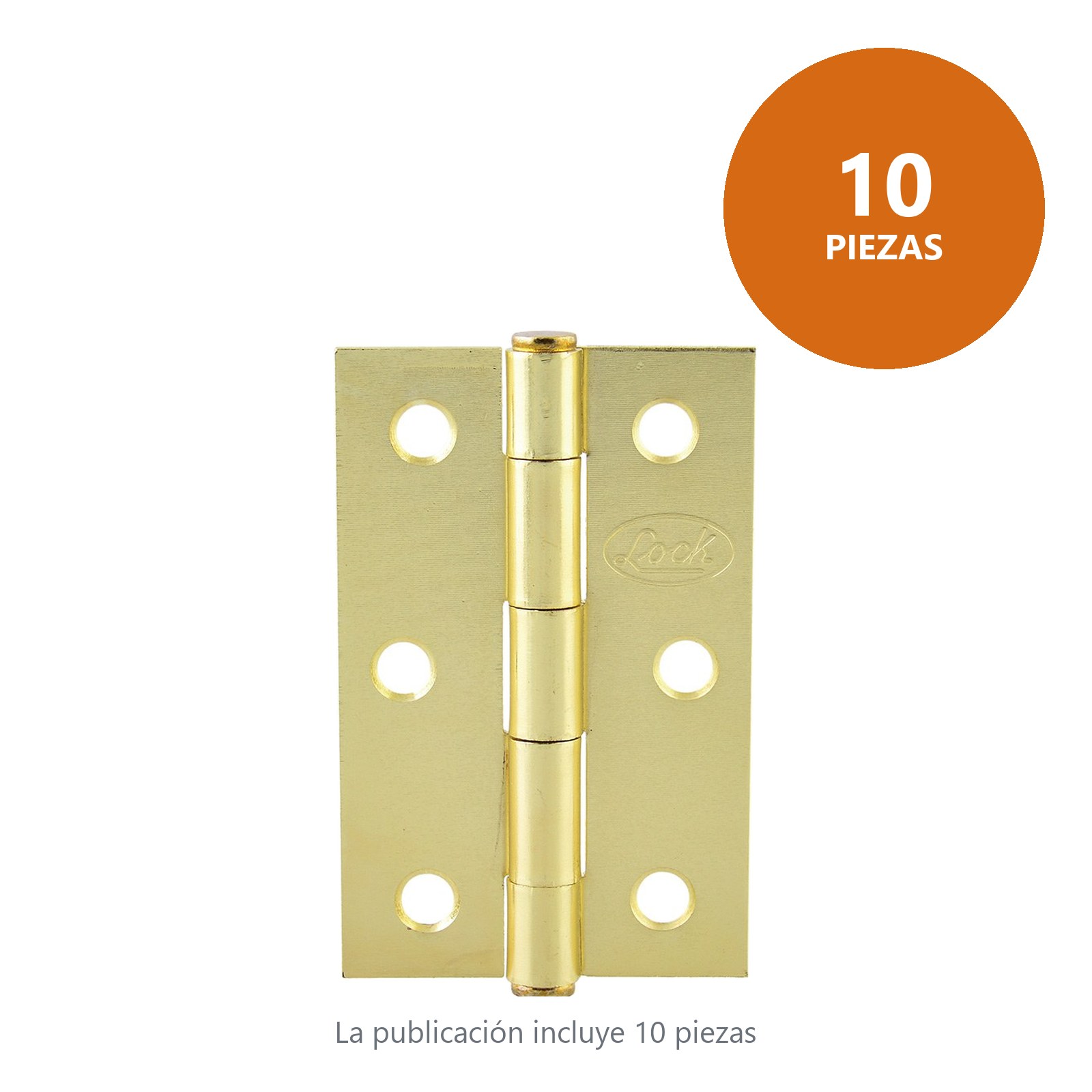 Bisagra alargada perno remachado de acero latón brillante 4" x 2.87" Lock - Imagen 2