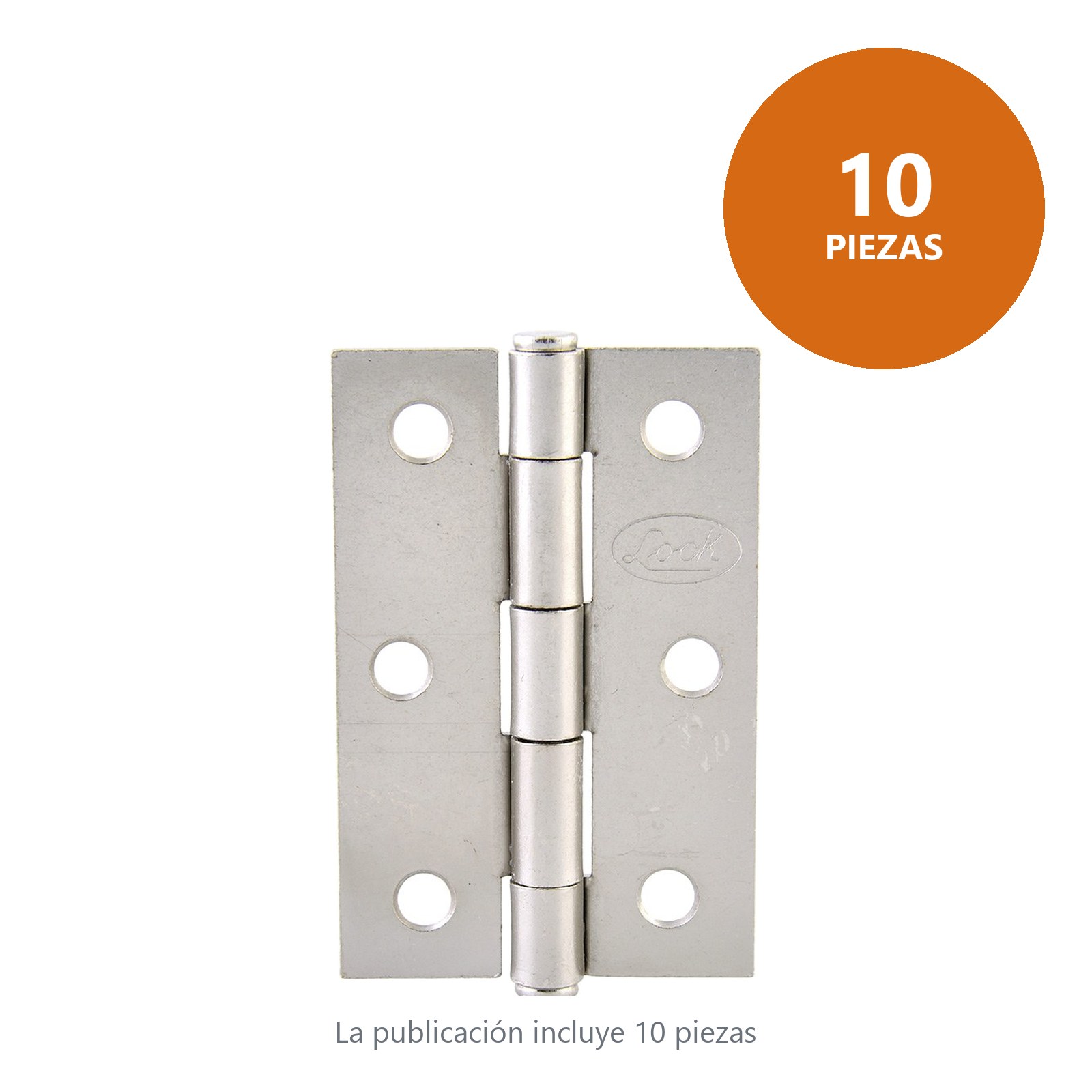 Bisagra alargada perno remachado de acero níquel satinado 4" X 2.87" Lock - Imagen 3