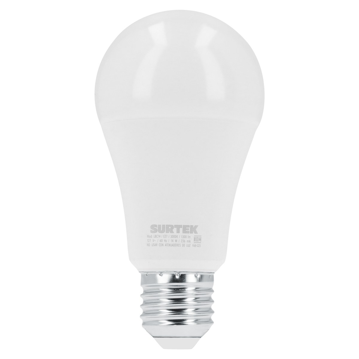 Lámpara de LED tipo bulbo A19, 14 W luz cálida Surtek