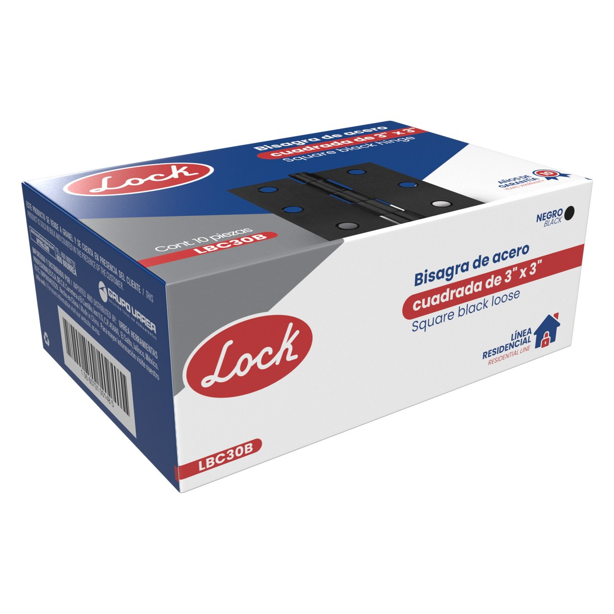 Bisagra cuadrada perno suelto de acero negro 3" x 3" Lock - Imagen 2