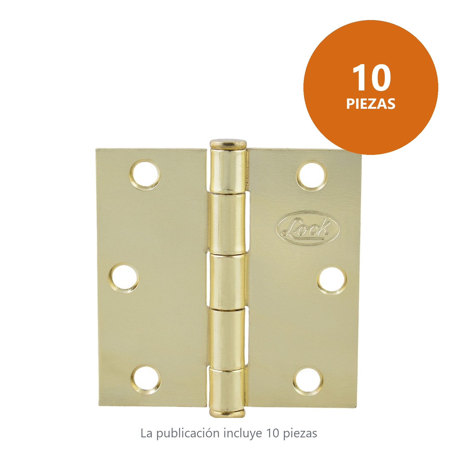 Bisagra cuadrada perno suelto de acero latón brillante 3" x 3" Lock - Imagen 3
