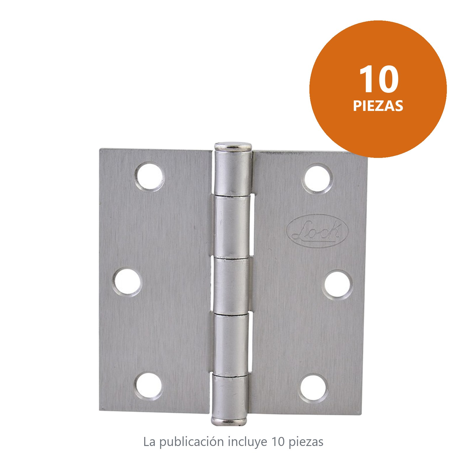 Bisagra cuadrada perno suelto de acero níquel satinado 3.5" x 3.5" Lock - Imagen 3