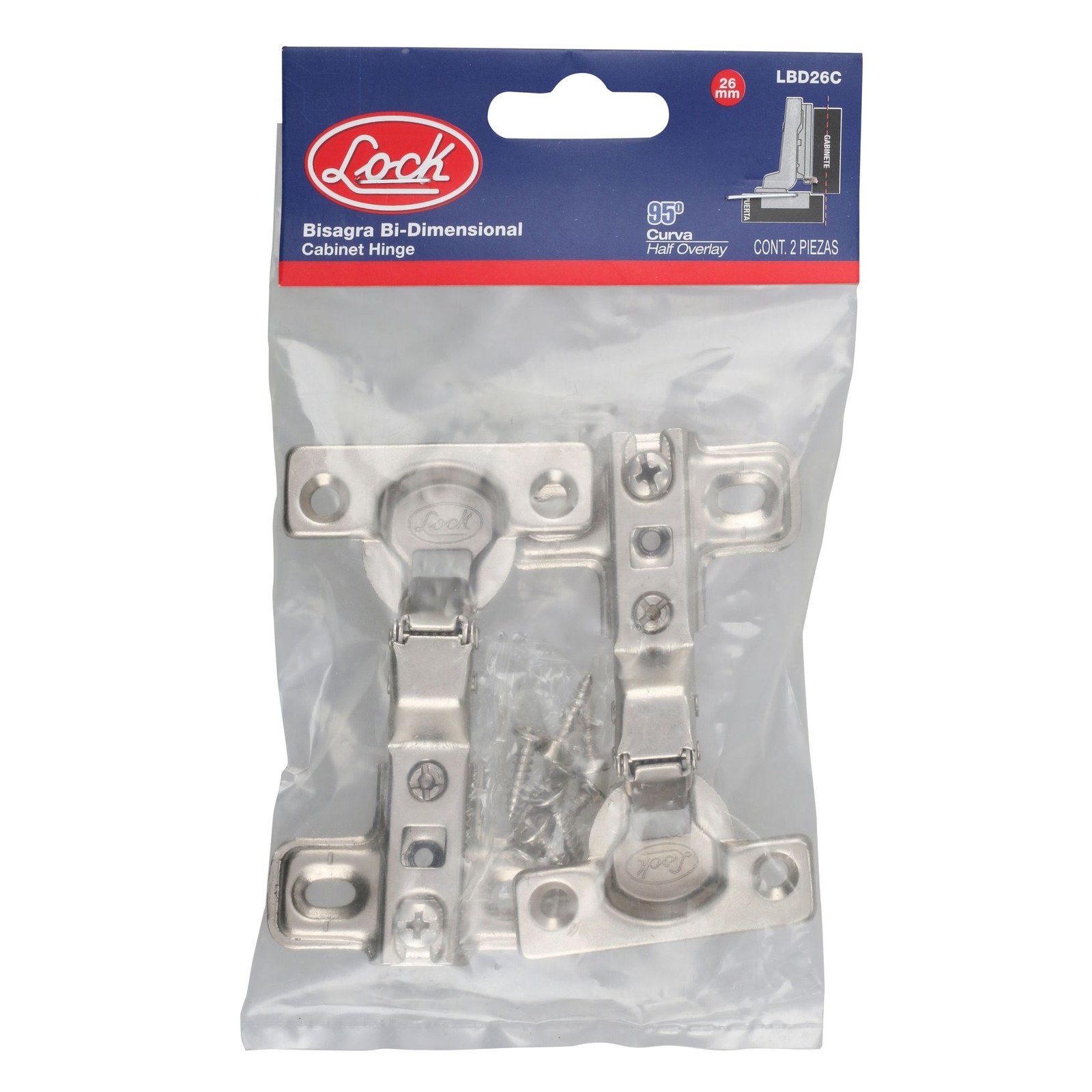 Bisagra curva bidimensional 26 mm Lock - Imagen 2