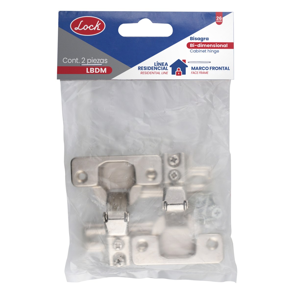 Bisagra marco frontal bidimensional 35 mm Lock - Imagen 2