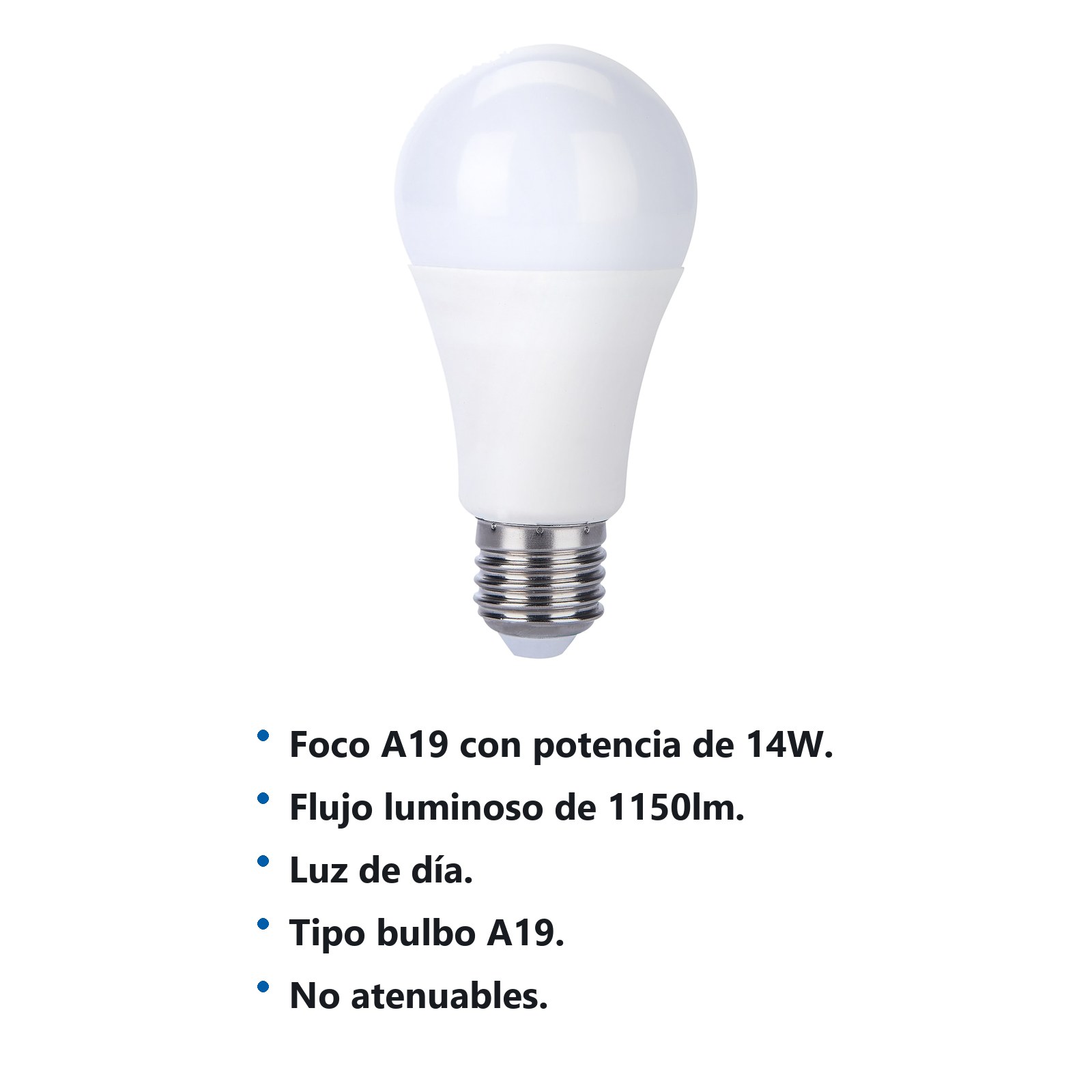 Lámpara de LED tipo bulbo A19, 14 W luz de día Foy - Imagen 2