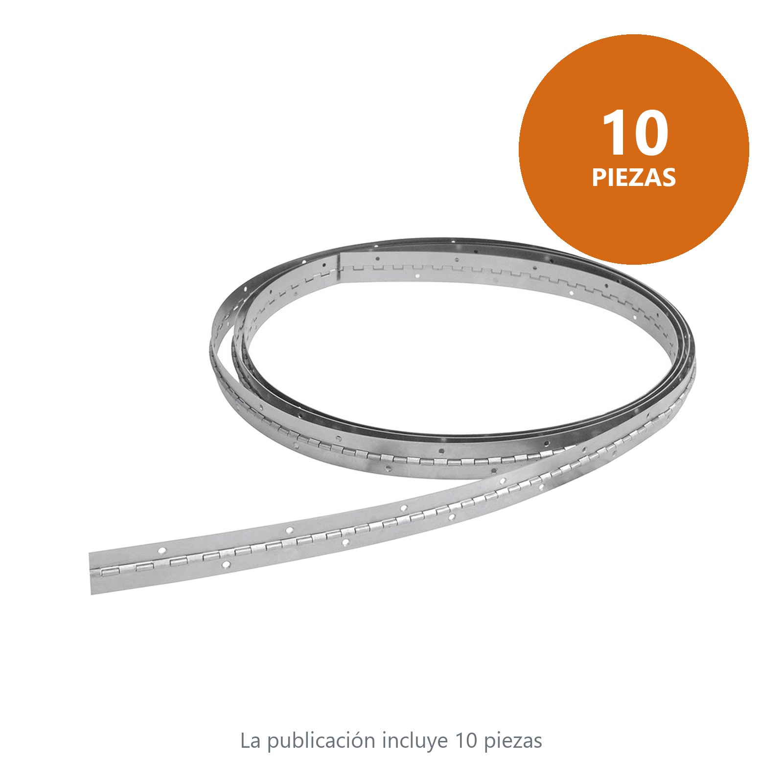 Bisagra piano barrenadas 1-1/4" x 1 m, natural, en caja Lock - Imagen 2
