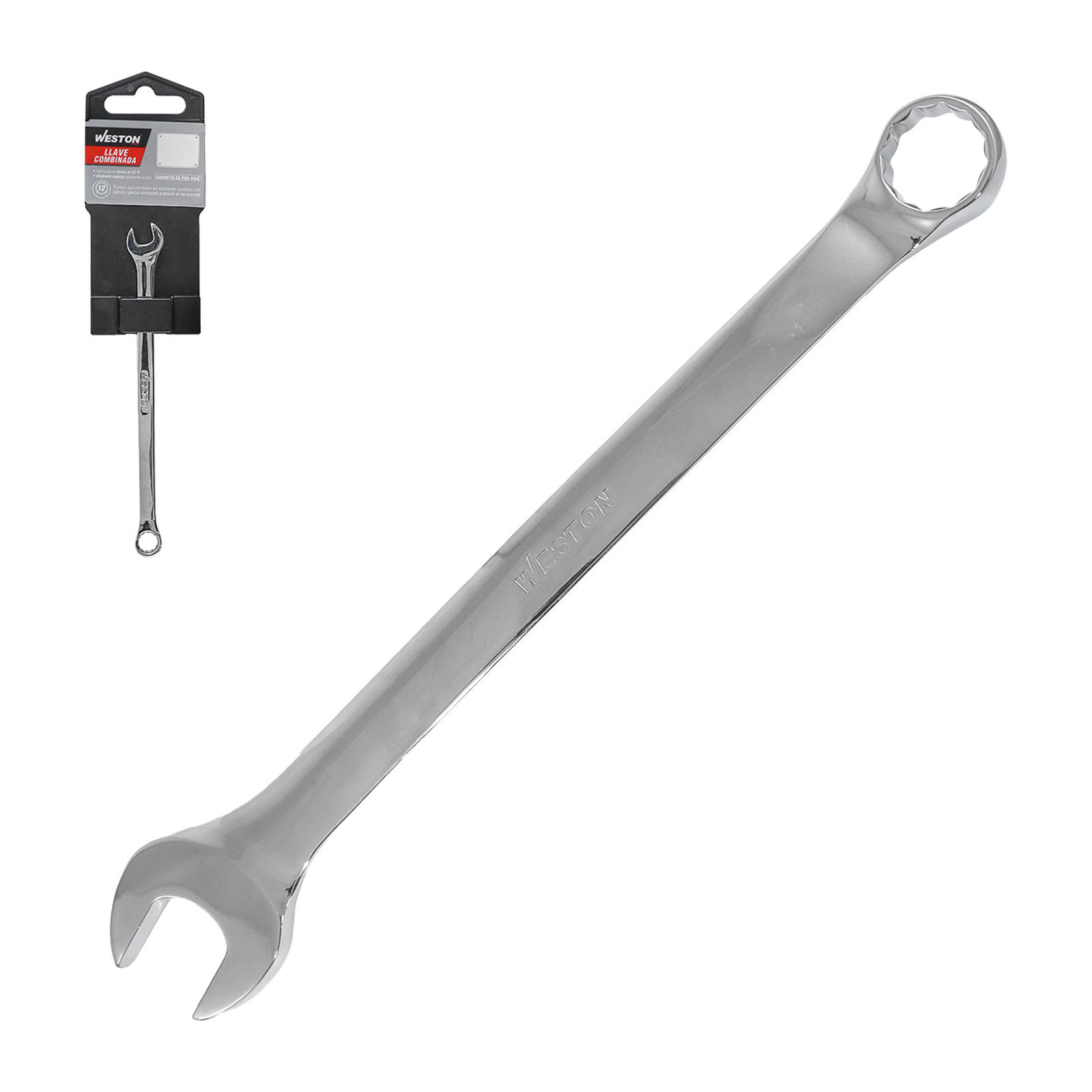 Llave Combinada Weston Cromo Vanadio Pulido Espejo Métrica 18 mm
