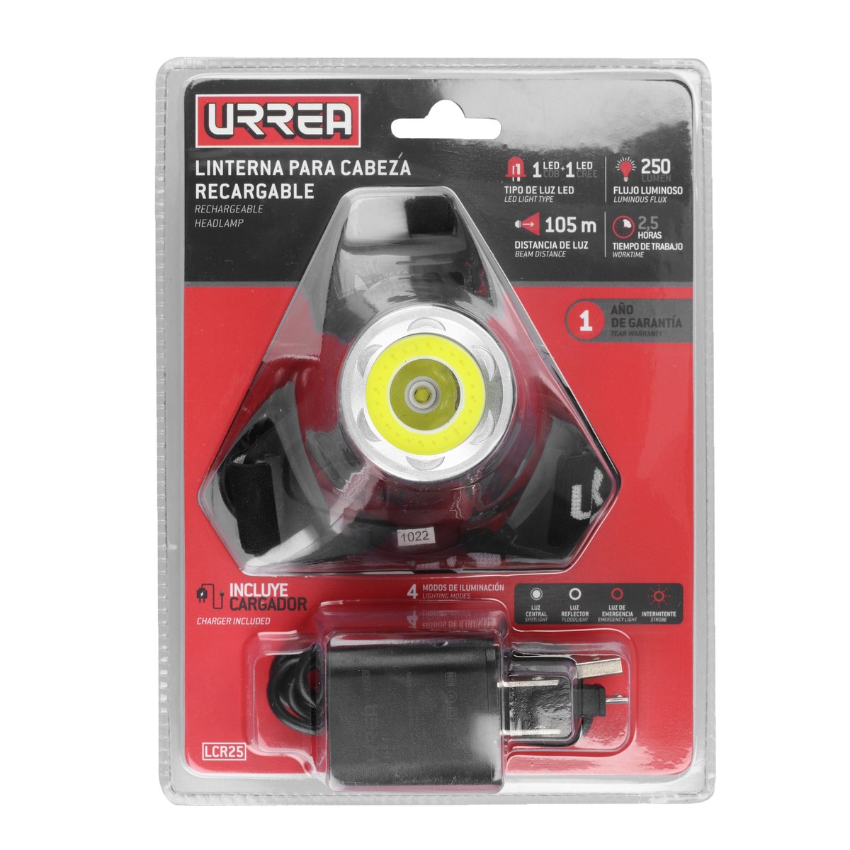 Linterna de LED para cabeza recargable de 250 lm Urrea - Imagen 2