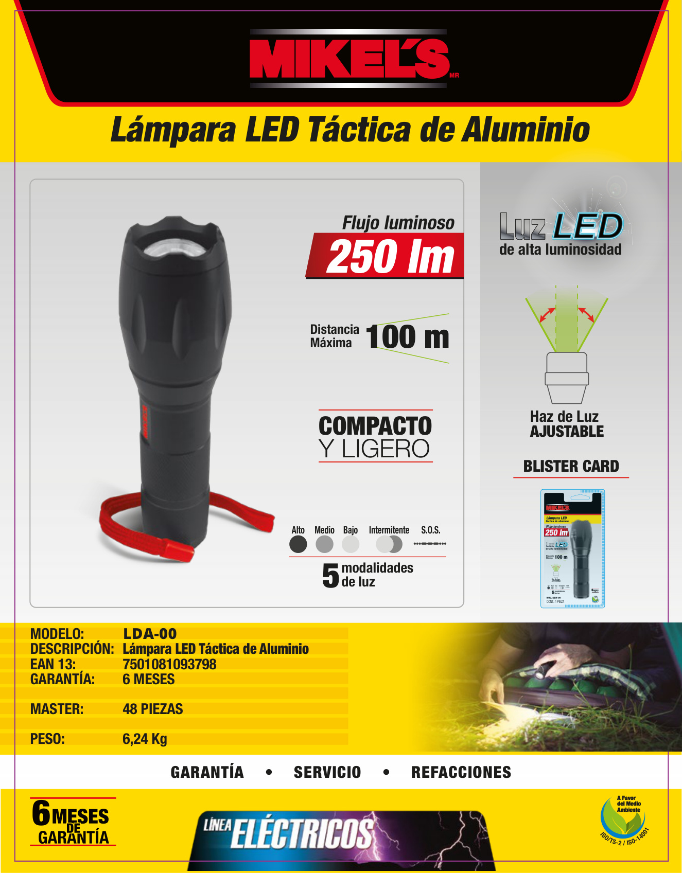 MIKELS LDA-00 Lámpara de aluminio (6”) - Imagen 4