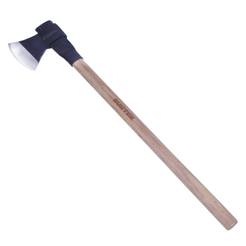 Hacha de labor entera con cabeza forjada en acero con mango de madera 36", 3-1/2 lb Surtek