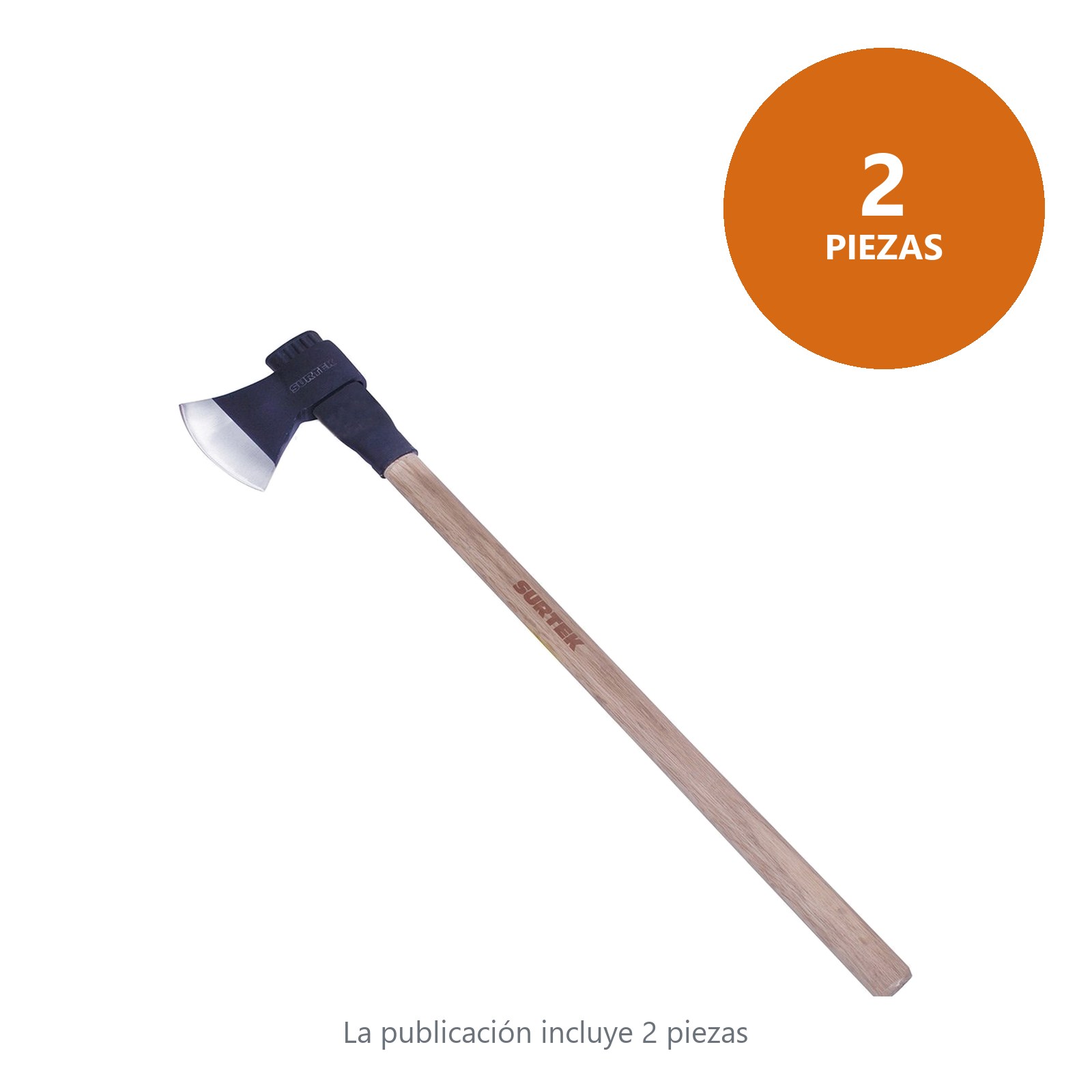 Hacha de labor entera con cabeza forjada en acero con mango de madera 36", 3-1/2 lb Surtek - Imagen 2