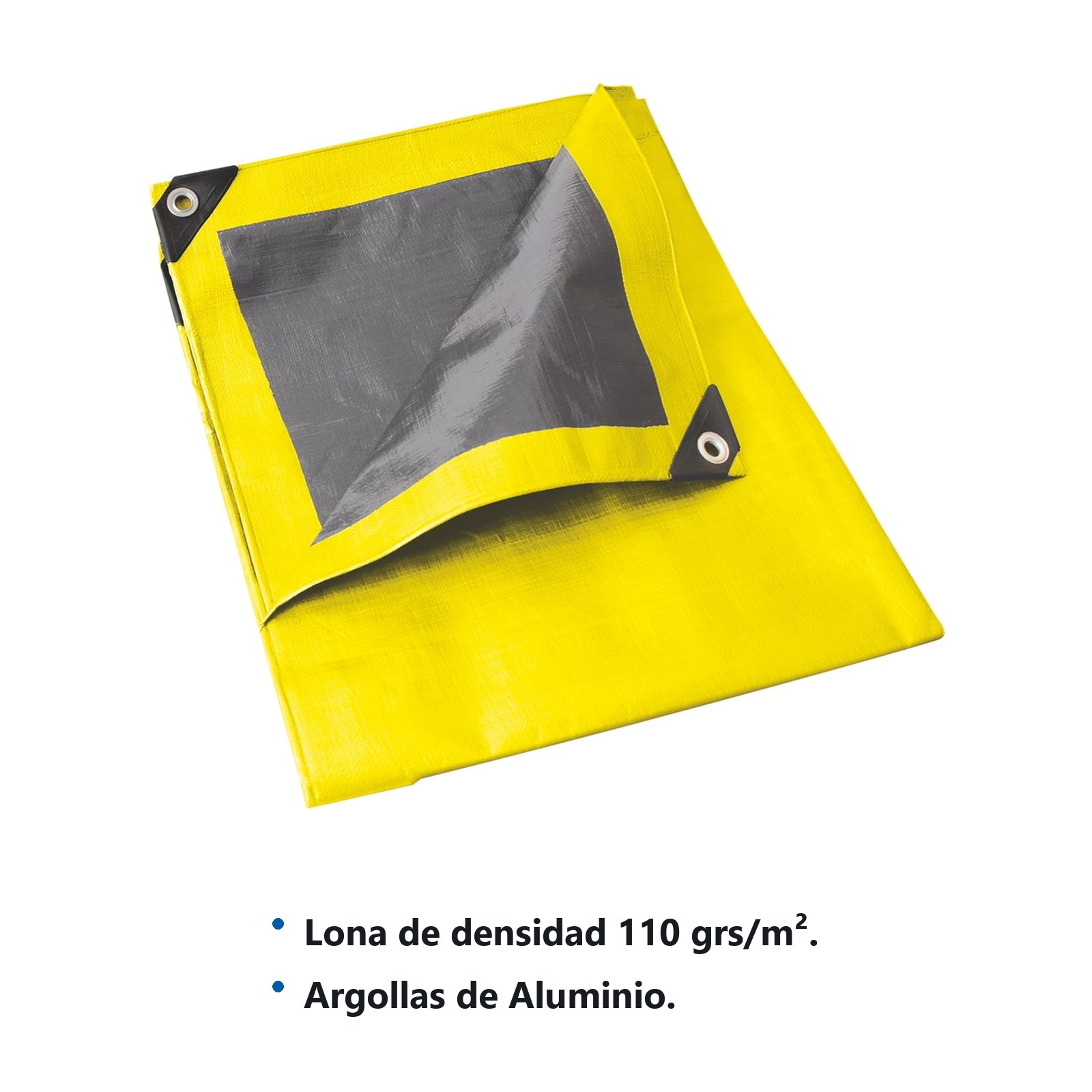 Lona de polietileno color amarillo con fondo plata, 4 x 6 m Foy - Imagen 2