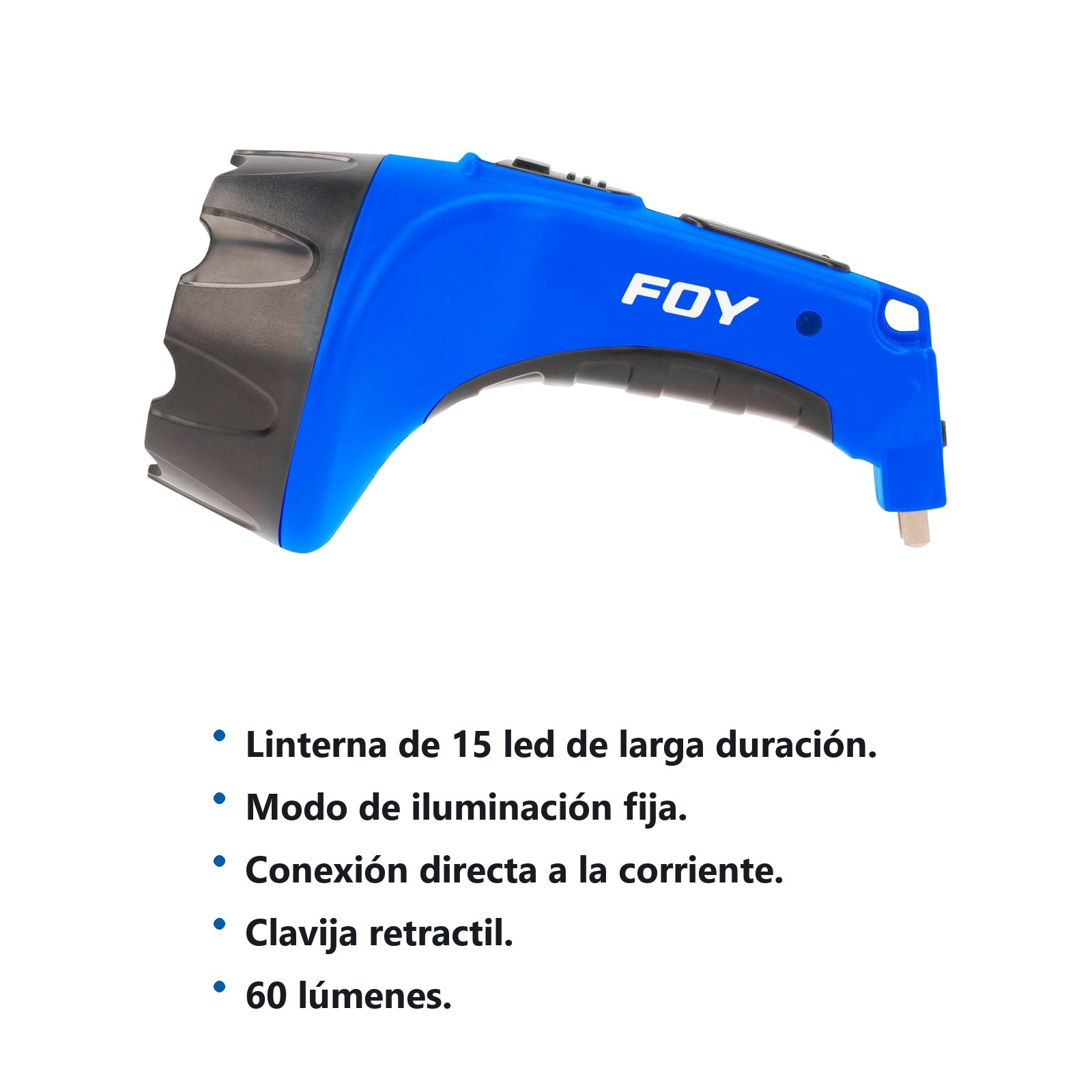 Linterna de LED de mano ergonómica recargable de 60 lm Foy - Imagen 2