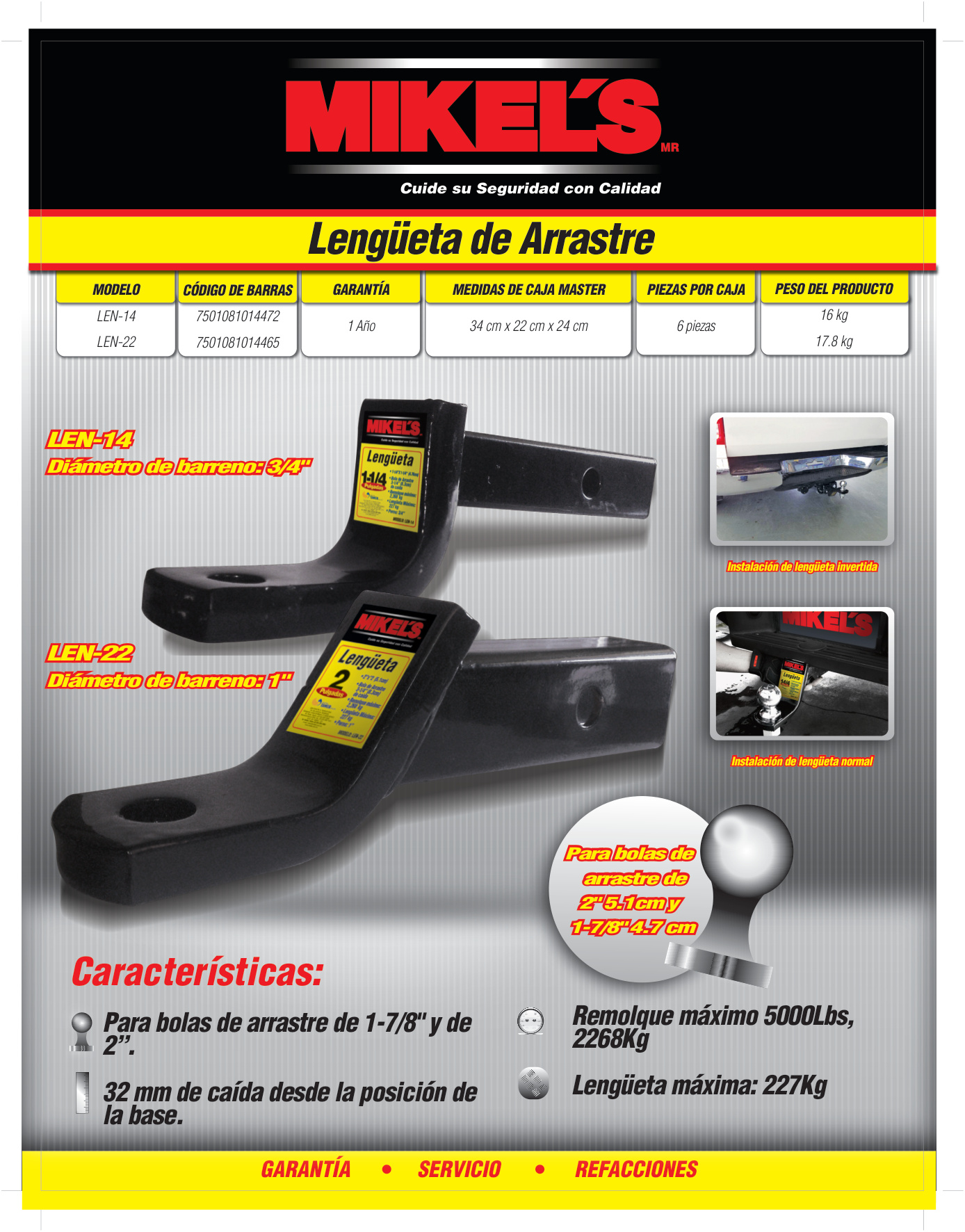 MIKELS LEN-14 Lengüeta de arrastre (1-1/4” x 1-1/4”) - Imagen 2