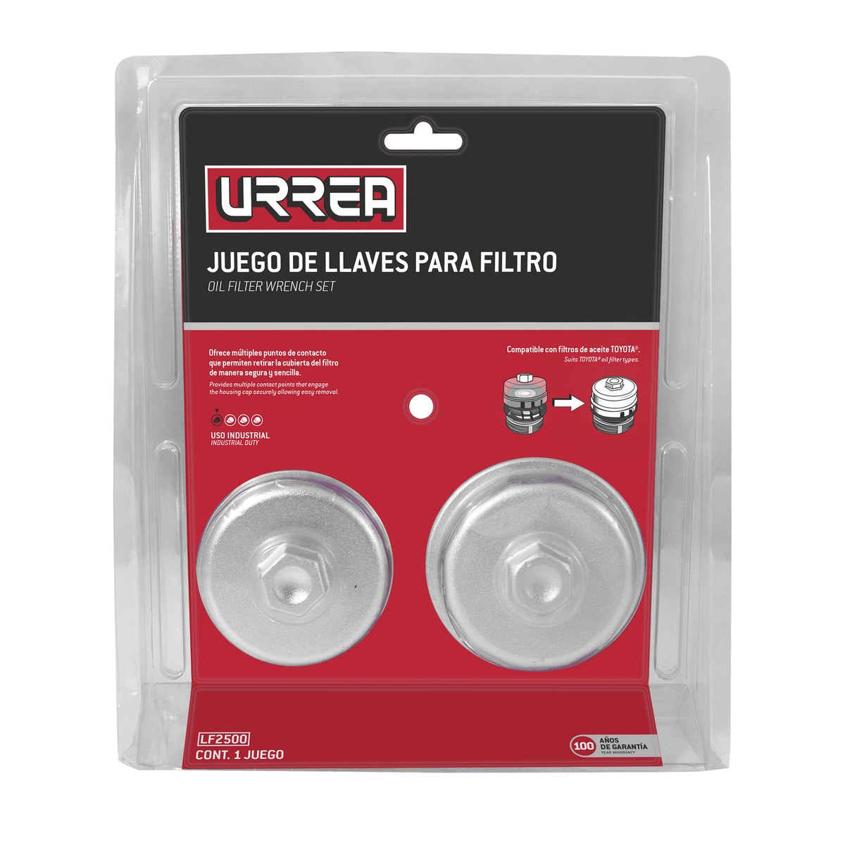 Juego de llaves para filtros de aceite Toyota, 3 piezas Urrea - Imagen 2