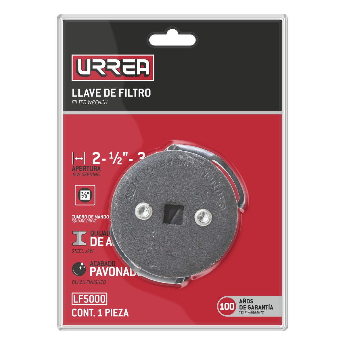 Llave autoajustable para quitar filtros de 3/8" de 2-1/2" a 3-1/8" Urrea - Imagen 2