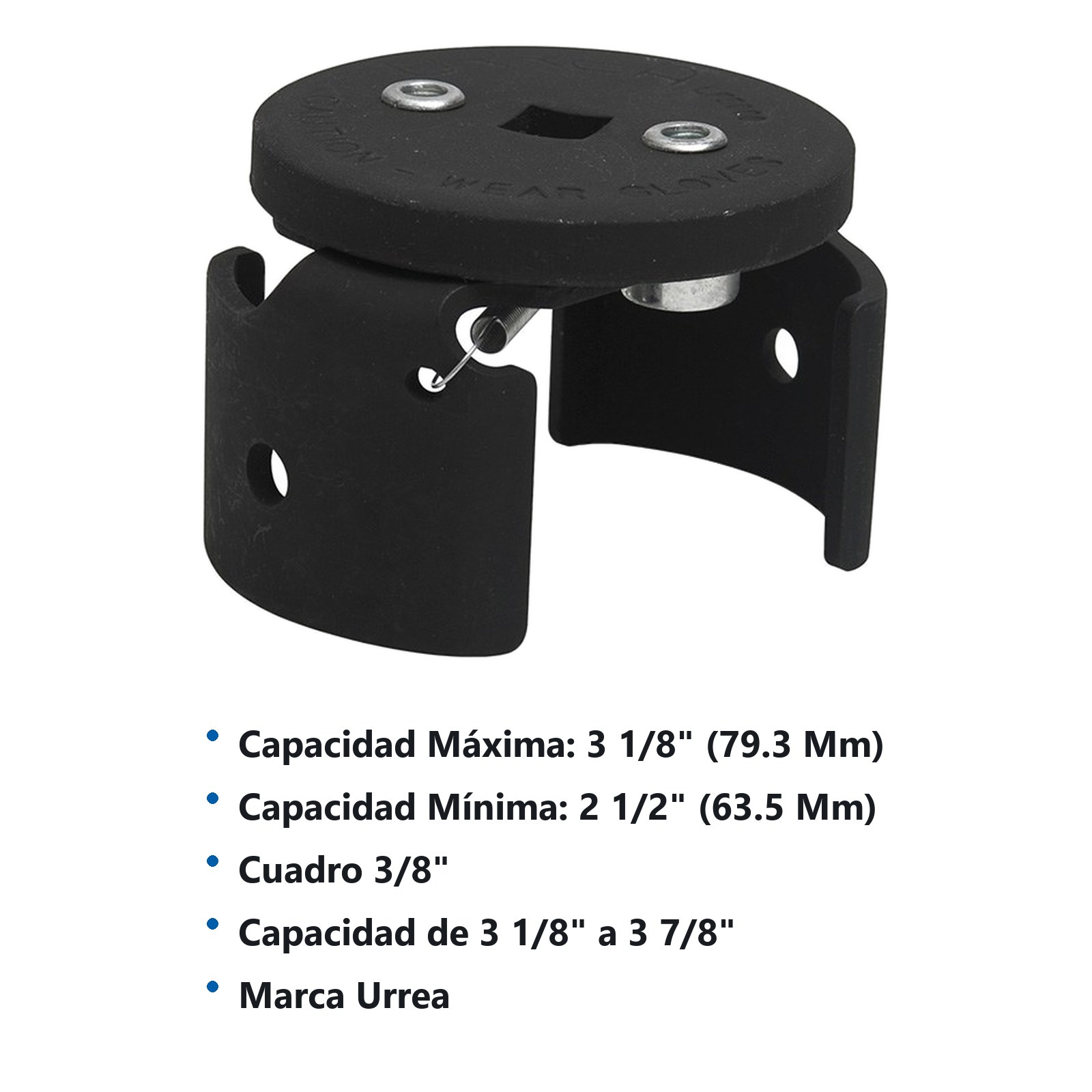 Llave autoajustable para quitar filtros de 3/8" de 3-1/8" a 3-7/8" Urrea - Imagen 2