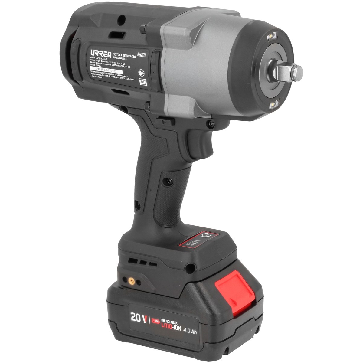 Pistola de impacto 1/2" a batería Litio-ion 20 V 1200 Nm Urrea - Imagen 2