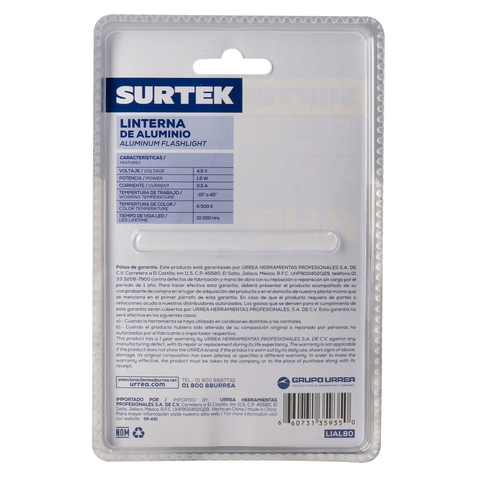 Linterna de LED cuerpo de aluminio a baterías de 80 lm Surtek - Imagen 3