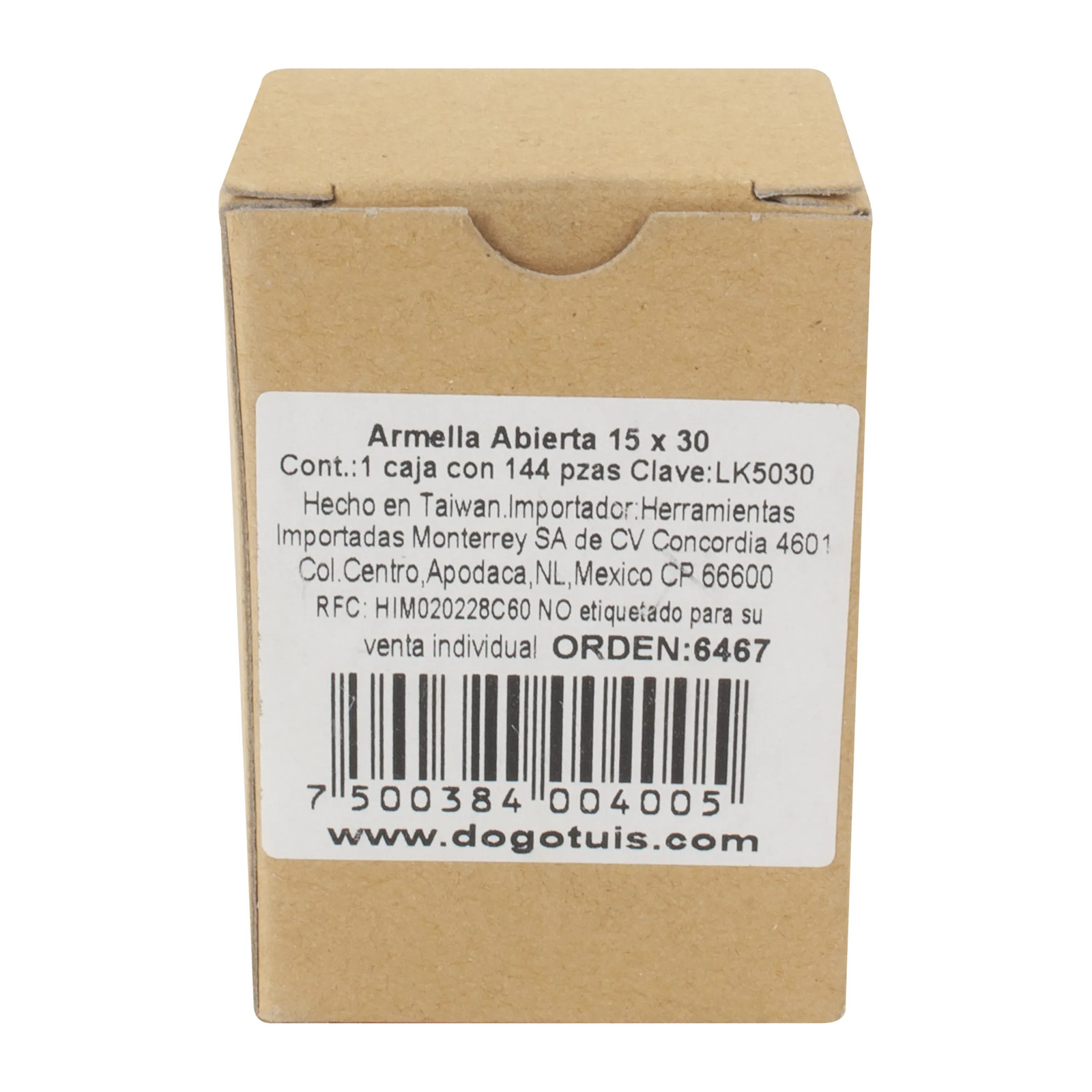 Armella Abierta 15 x 30 mm Zincada - Imagen 4