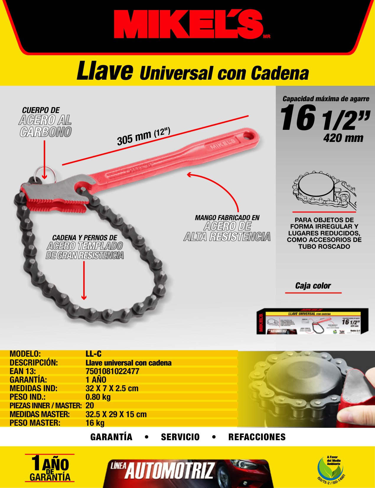 MIKELS LL-C Llave universal con cadena - Imagen 4