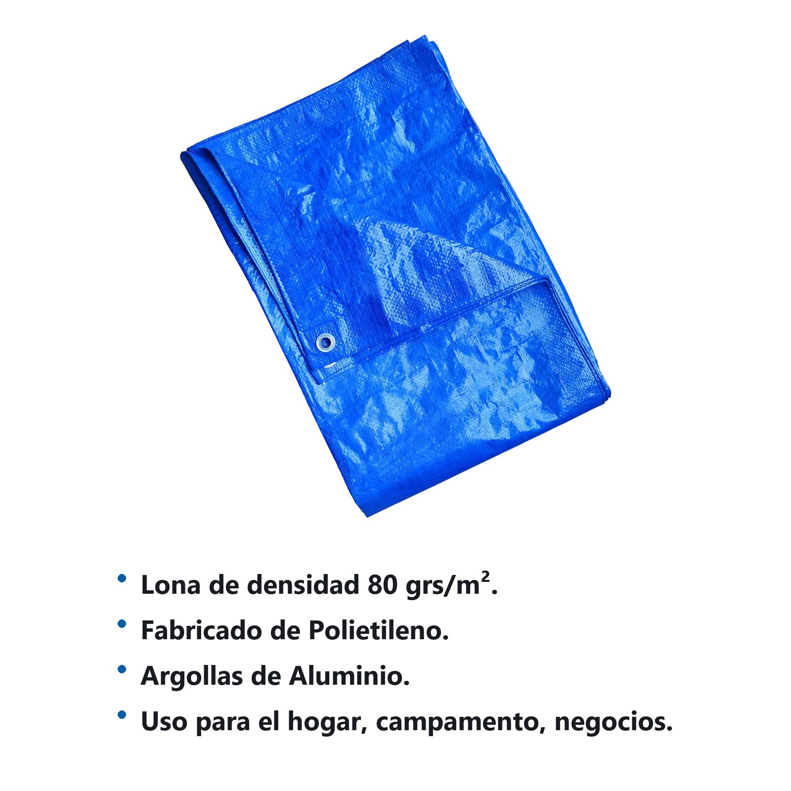 Lona de polietileno color azul ultraligera, 5 x 6 m Foy - Imagen 2