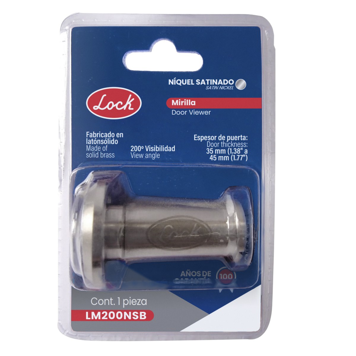 Mirilla para puerta níquel satinado Lock - Imagen 2