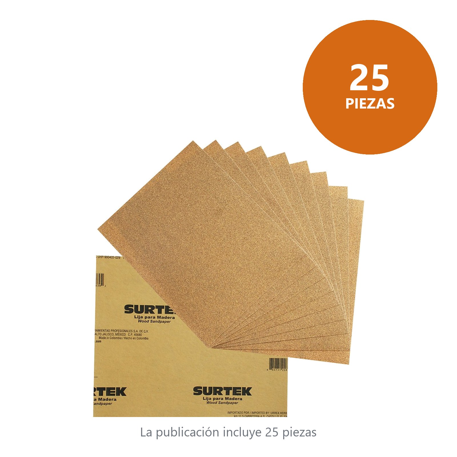 Lija panel cabinet para madera, grano 120 Surtek - Imagen 3