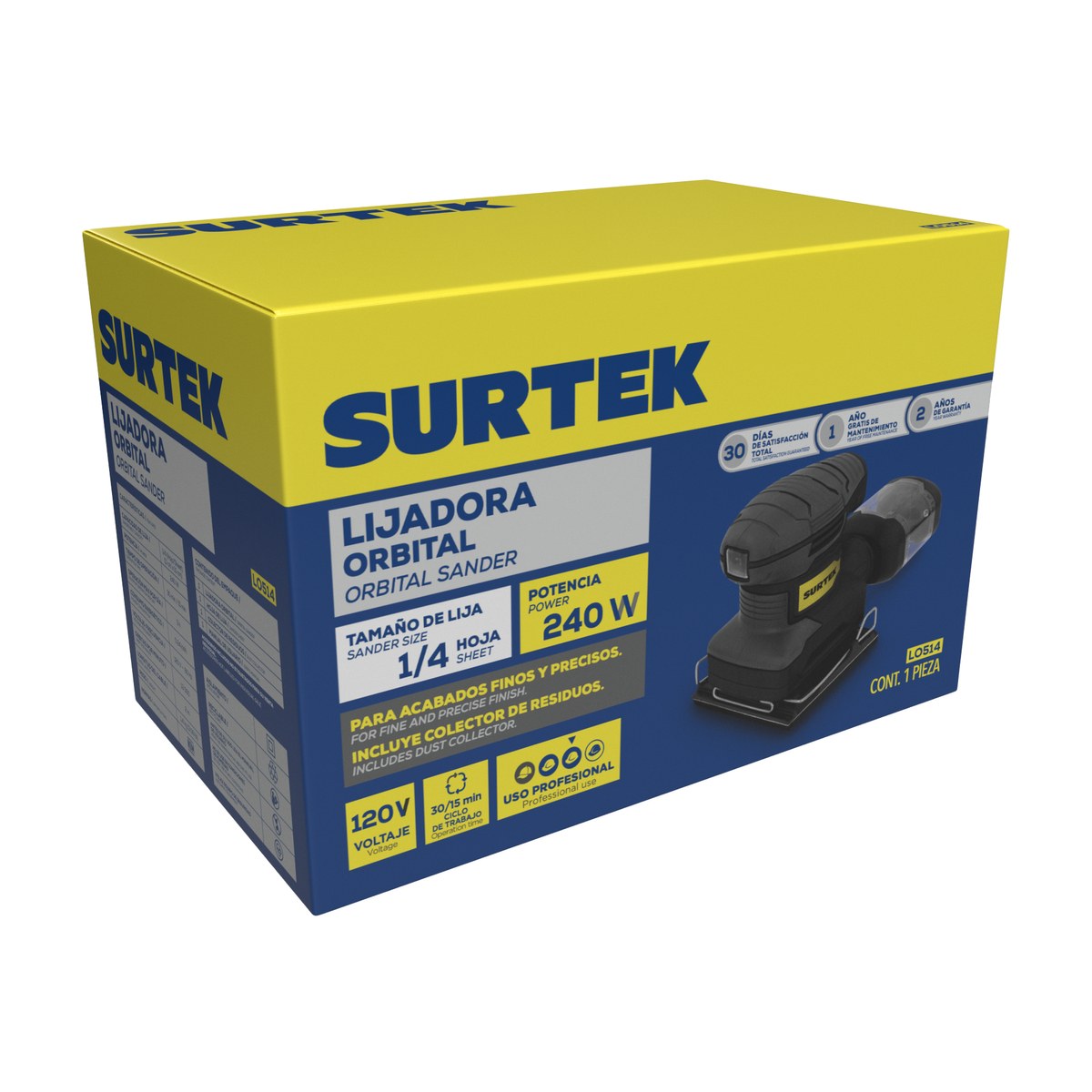 Lijadora orbital 1/4" 240 W 120 V, 13000 RPM Surtek - Imagen 2