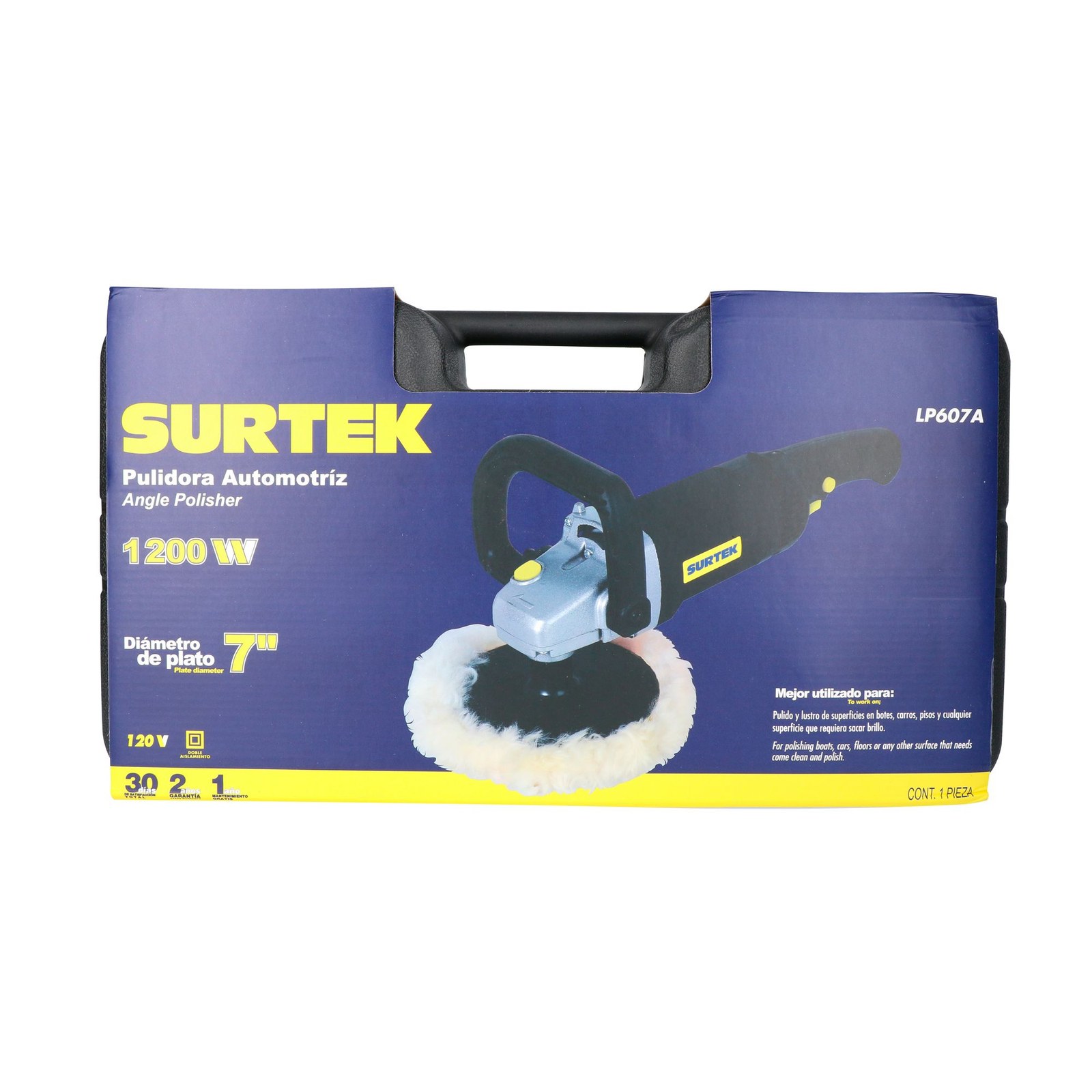 Pulidora angular 7" 1200 W 120 V, 600 - 3000 RPM Surtek - Imagen 2