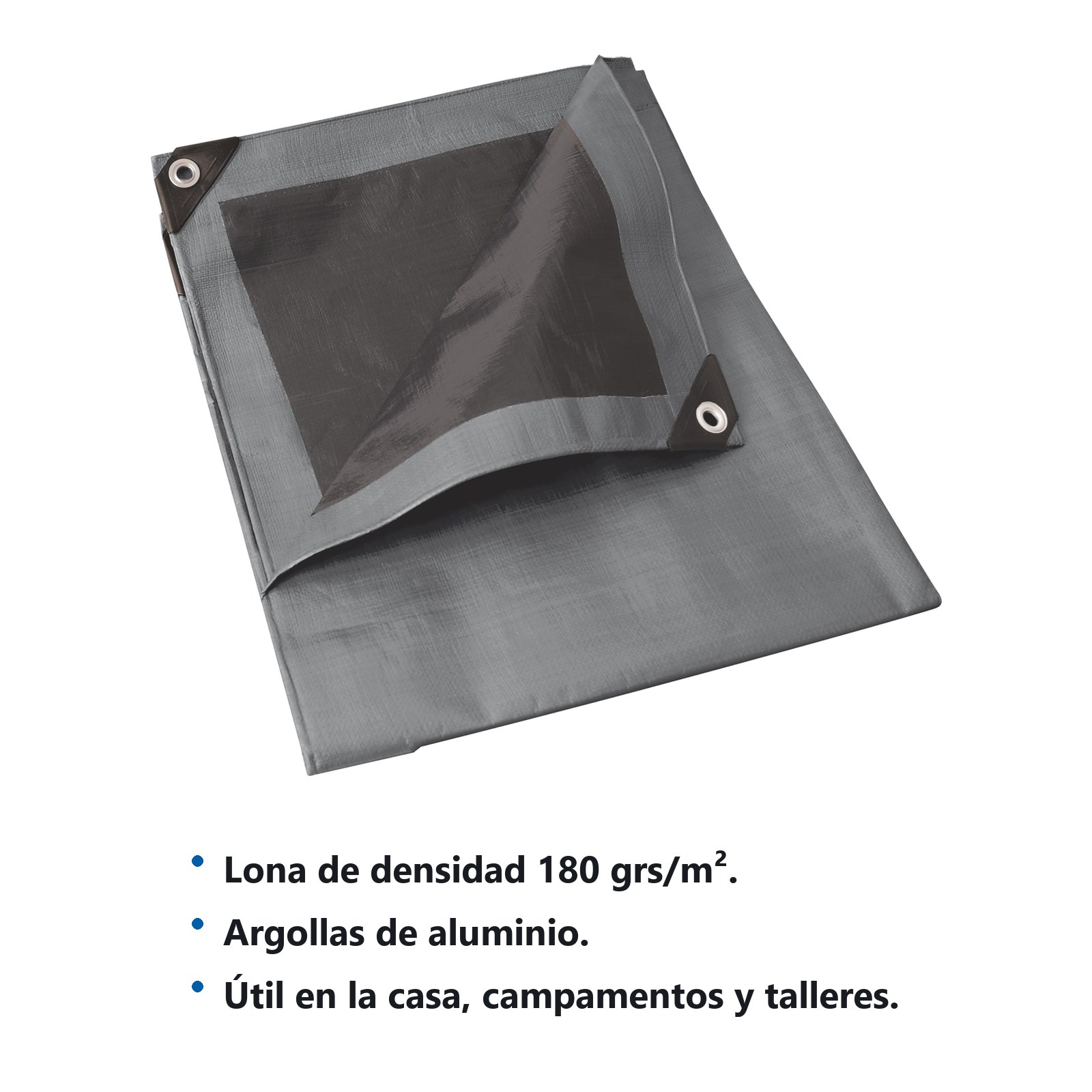 Lona de polietileno reforzada color gris, 4 x 4 m Surtek - Imagen 2