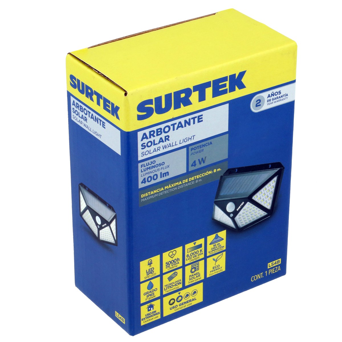 Luminario de LED solar con sensor de 400 lm Surtek - Imagen 4