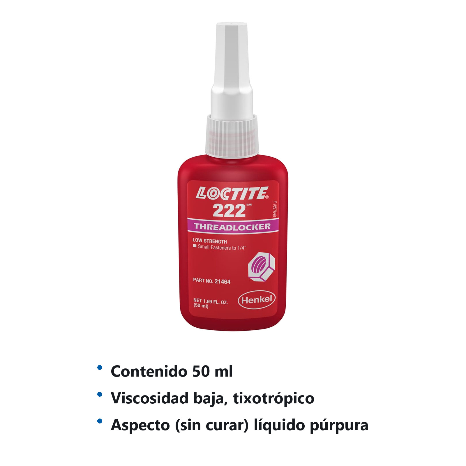 LOCTITE 222MS FIJADOR DE TORNILLOS PEQUEÑOS 50 ml - Imagen 3