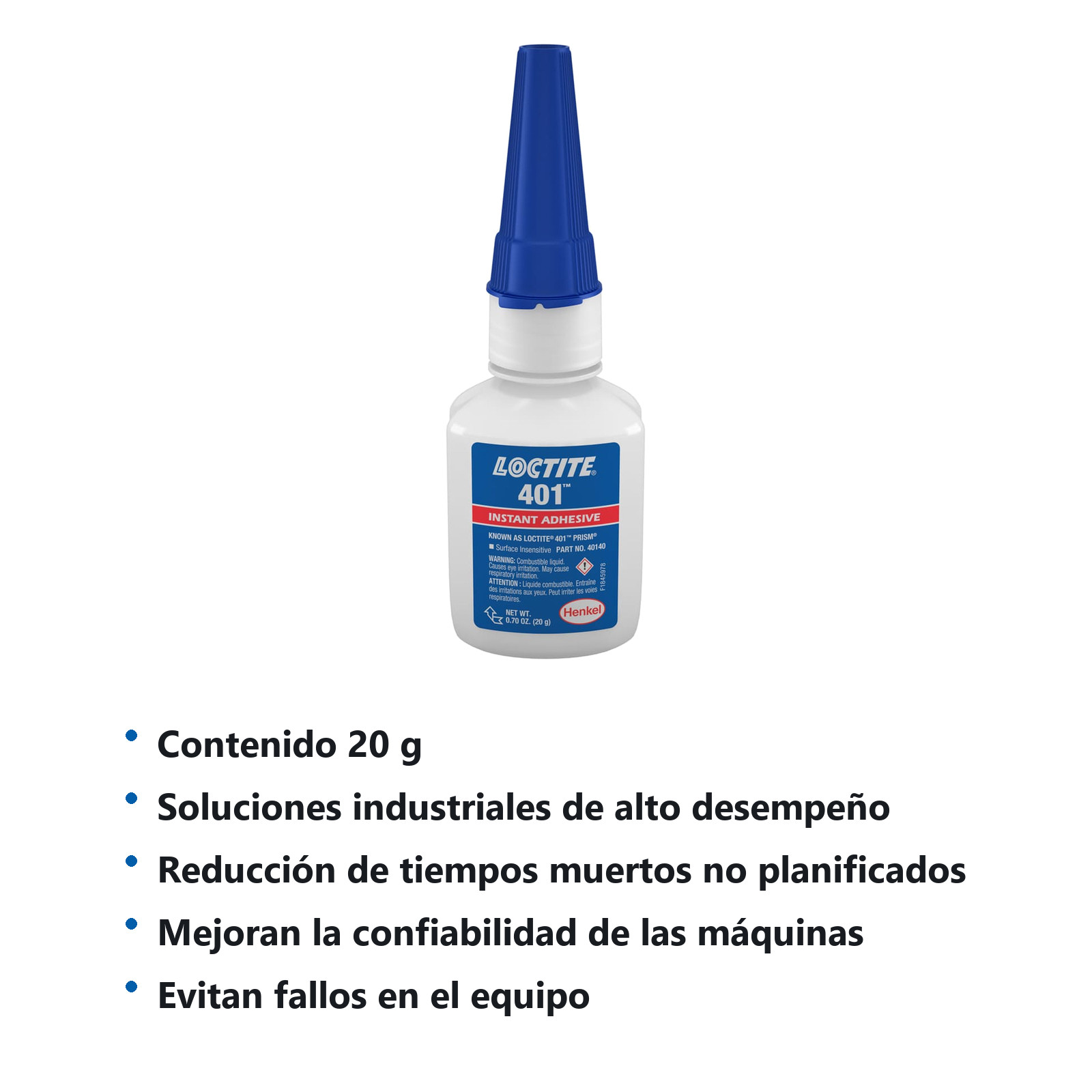 LOCTITE 401 ADHESIVO INSTANTANEO PRISM TRANSPARENTE 20 g - Imagen 2
