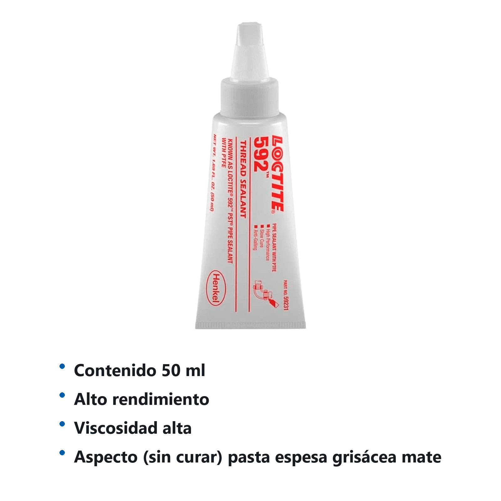 LOCTITE 592 SELLA TUBERIAS CON PTFE 50 ml - Imagen 2