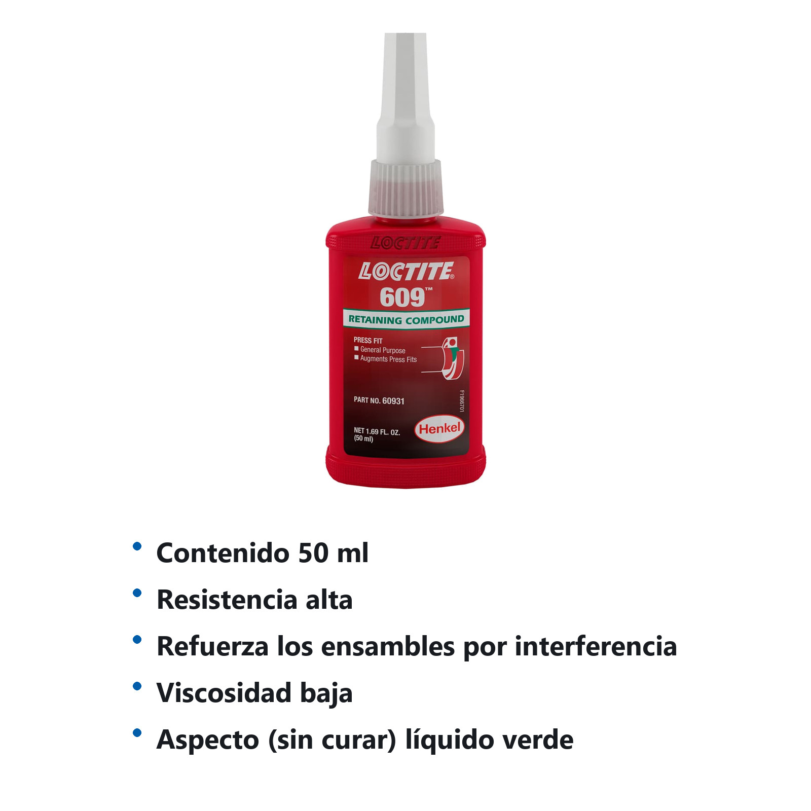 LOCTITE 609 COMPUESTO RETENEDOR PROPOSITO GENERAL 50 ml - Imagen 3