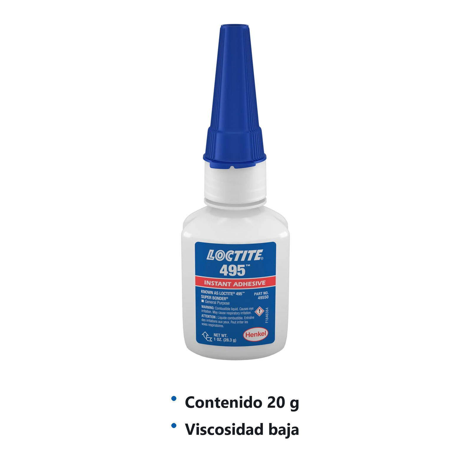 LOCTITE 495 ADHESIVO INSTANTANEO SUPER BONDER 20 g - Imagen 2
