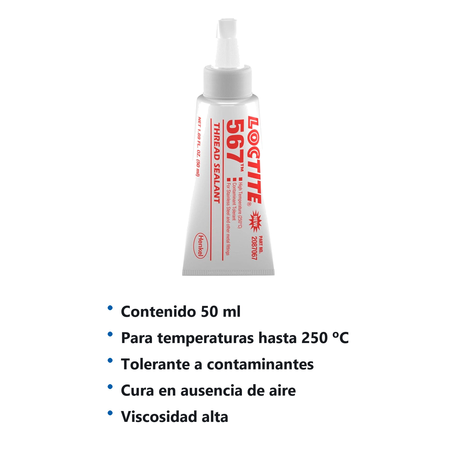 LOCTITE 567 PST SELLADOR PTFE ALTA TEMPERATURA 50 ml - Imagen 2