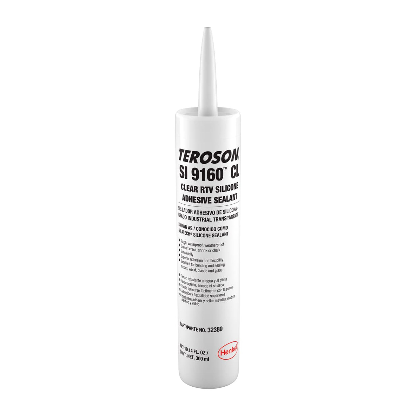 Sellador de Silicona Transparente Teroson SI 9160 Loctite 300 ml