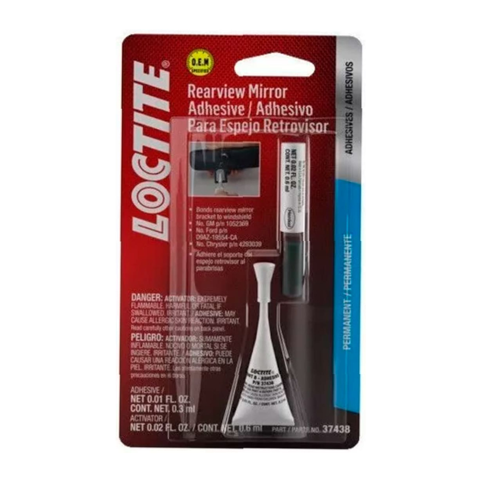 LOCTITE Adhesivo Instantáneo para Espejo Retrovisor Kit Adhesivo 0.3 ml / Activador 25 ml