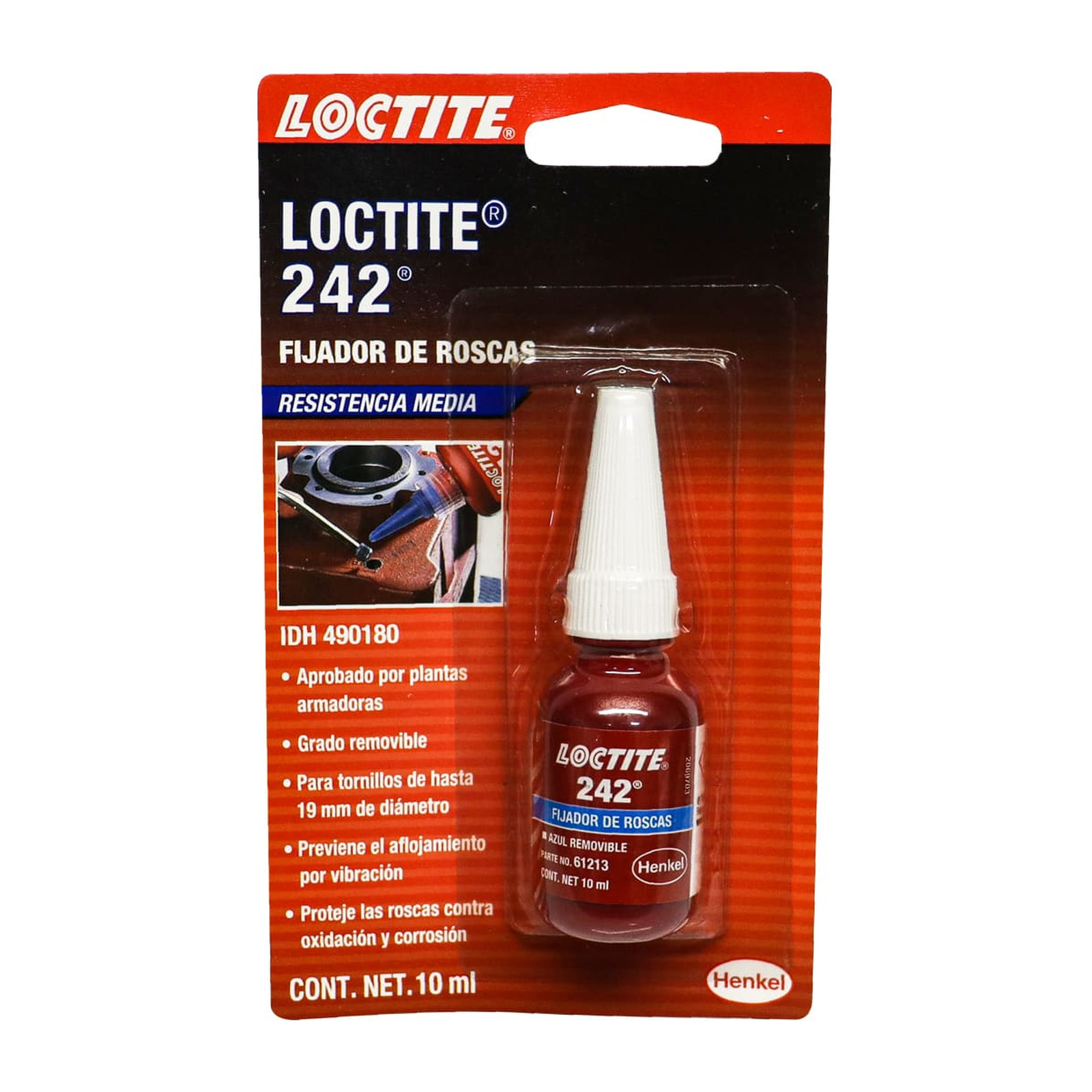 LOCTITE 242 Fijador de Roscas Resistencia Removible 10 ml