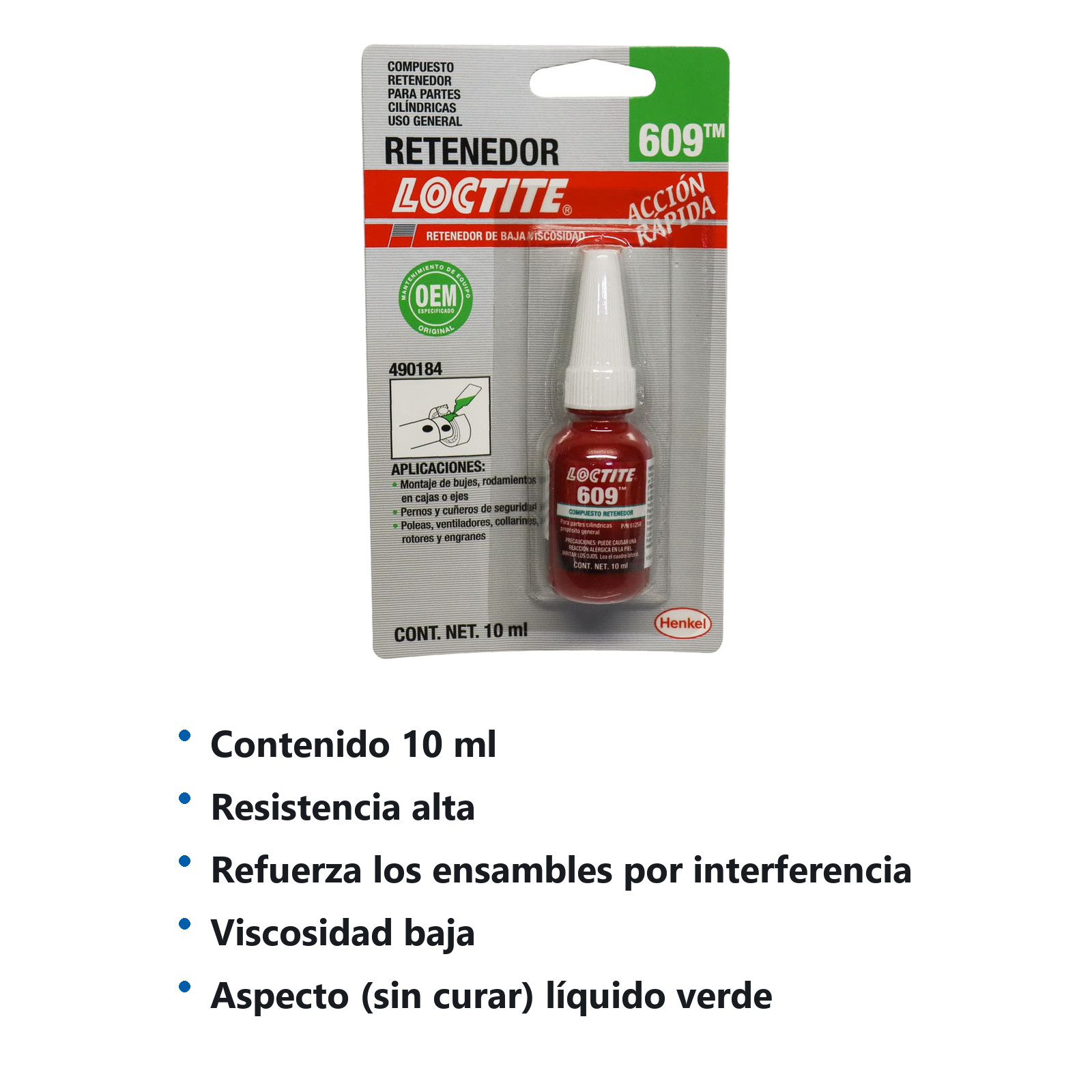 LOCTITE 609 COMPUESTO RETENEDOR PROPOSITO GENERAL 10 ml - Imagen 3