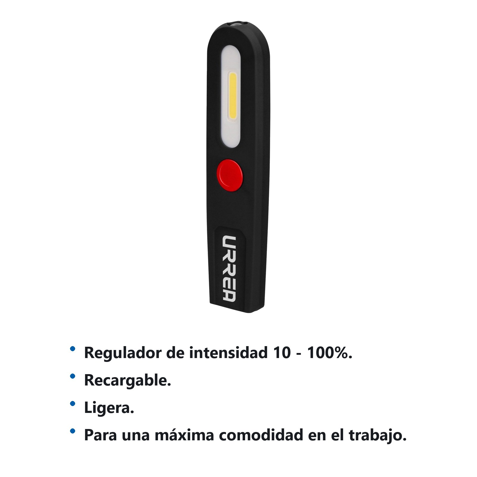 Lámpara de LED para taller ultra delgada, recargable de 200 lm Urrea - Imagen 2