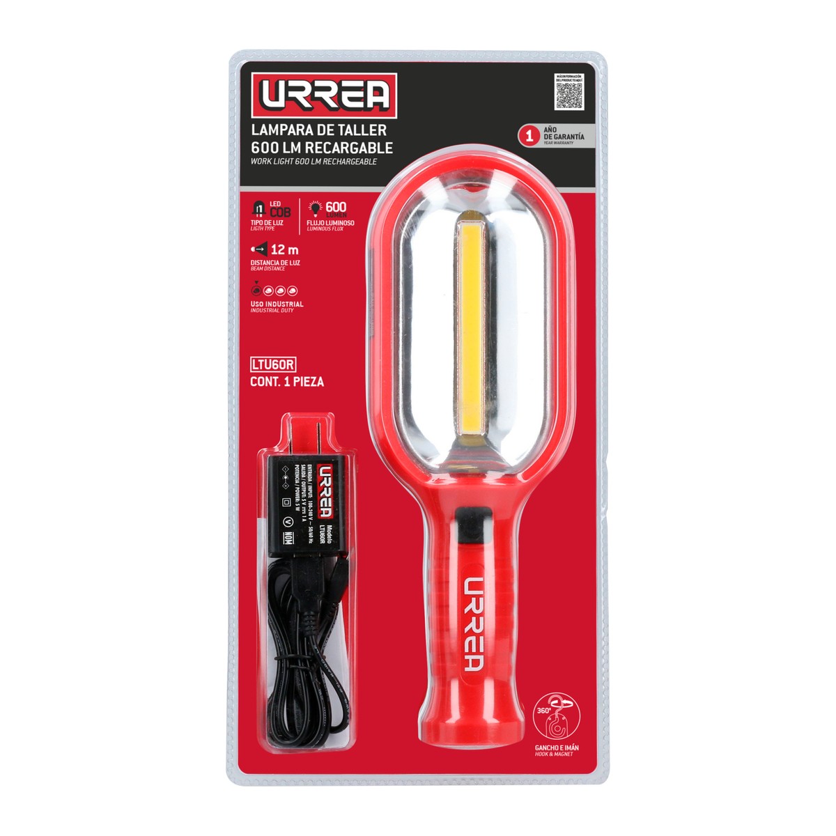 Lámpara de LED para taller recargable de 600 lm Urrea - Imagen 4