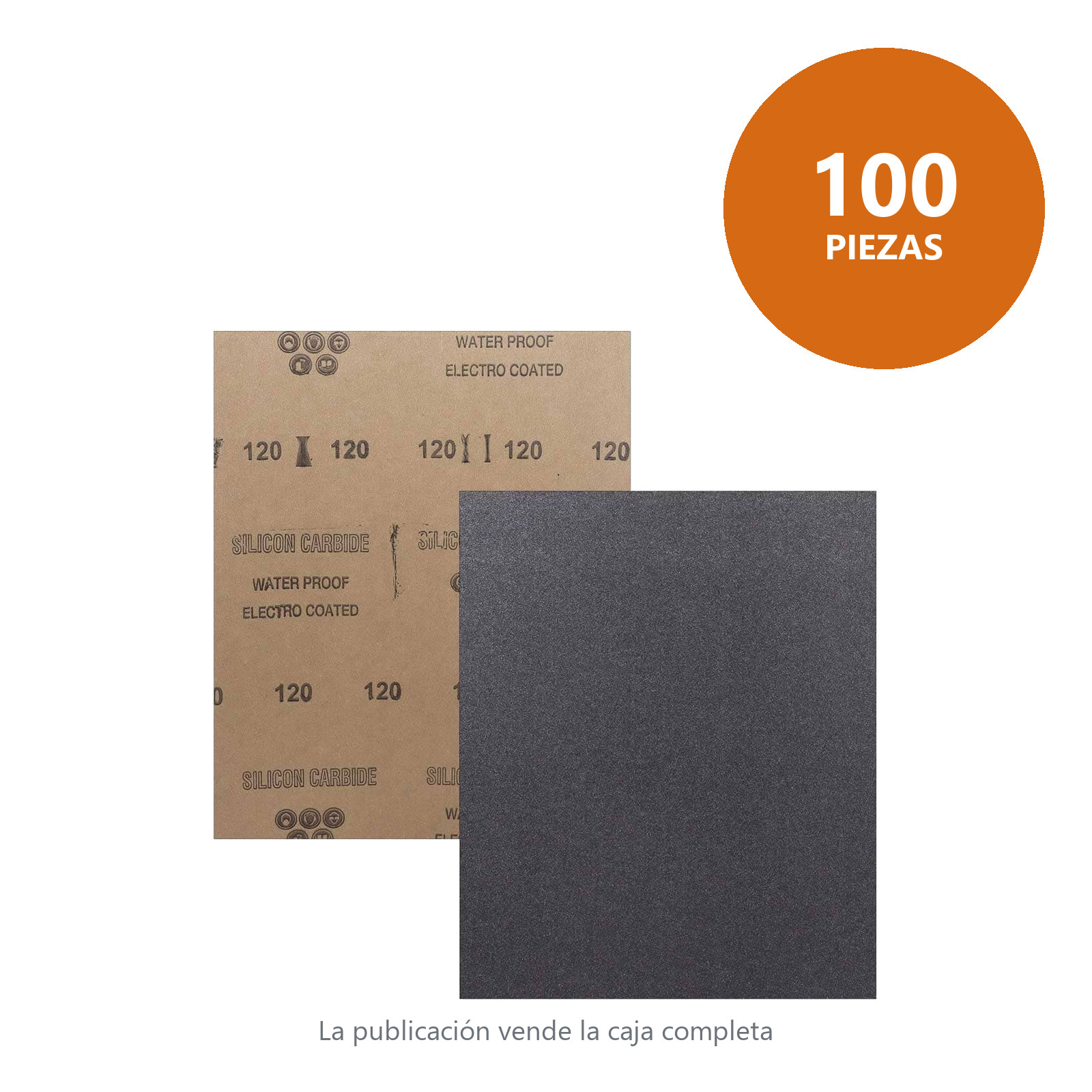 HOJA DE LIJA DE AGUA CARBURO SILICIO 9" x 11" G220 (Precio x pieza - Empaque c/100 pzas) - Imagen 3